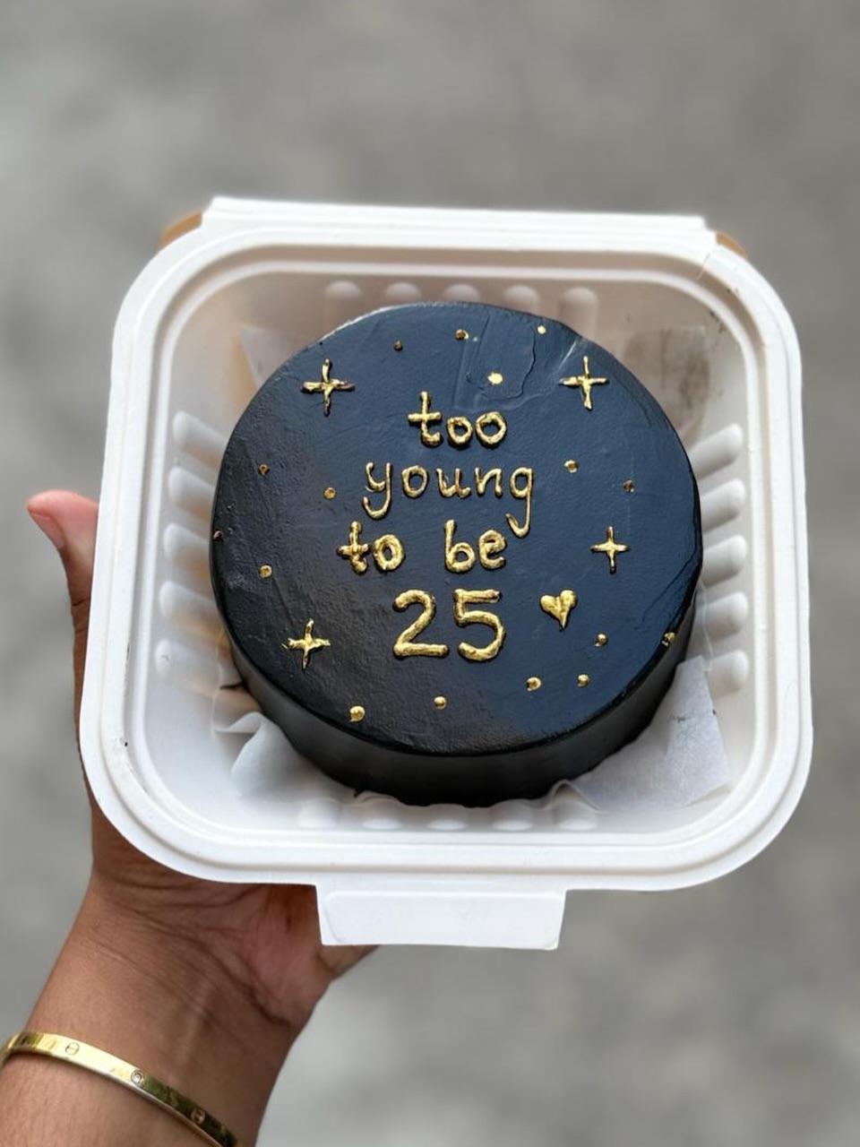 25 But Make It Tiny Noir Bento Cake